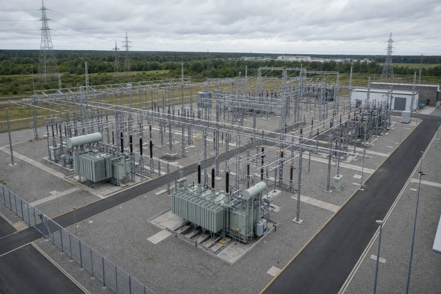 High-voltage substation infrastructure